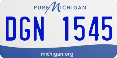 MI license plate DGN1545