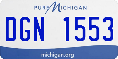 MI license plate DGN1553