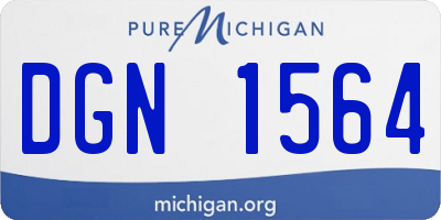 MI license plate DGN1564