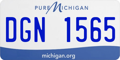 MI license plate DGN1565