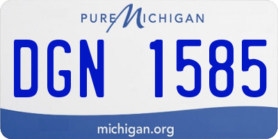 MI license plate DGN1585