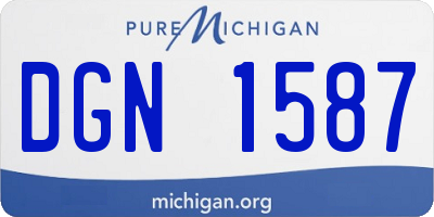 MI license plate DGN1587