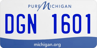 MI license plate DGN1601