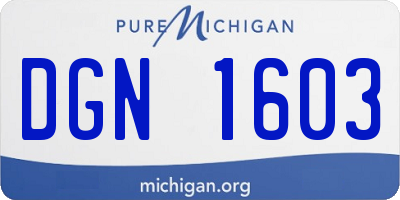 MI license plate DGN1603