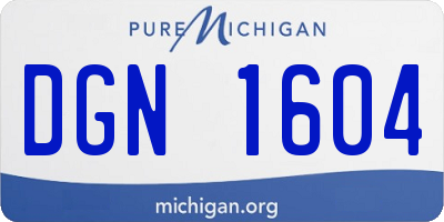 MI license plate DGN1604
