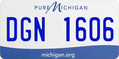 MI license plate DGN1606