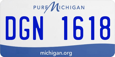 MI license plate DGN1618
