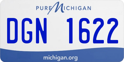 MI license plate DGN1622