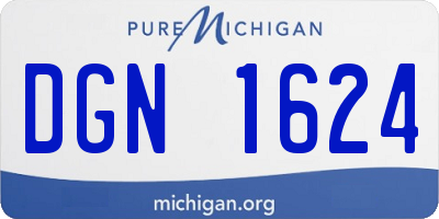 MI license plate DGN1624