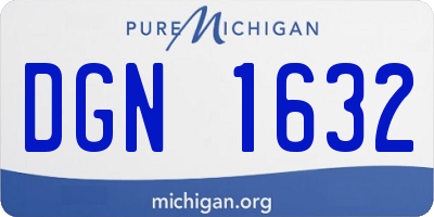 MI license plate DGN1632