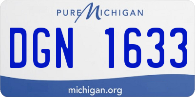 MI license plate DGN1633