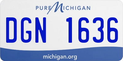 MI license plate DGN1636