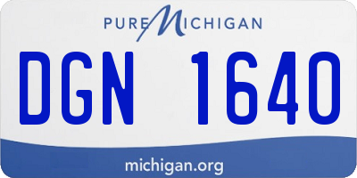 MI license plate DGN1640
