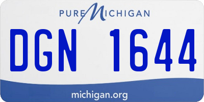 MI license plate DGN1644