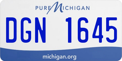 MI license plate DGN1645