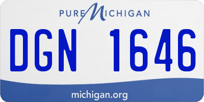 MI license plate DGN1646
