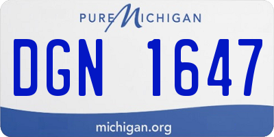 MI license plate DGN1647