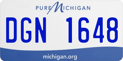 MI license plate DGN1648