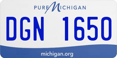 MI license plate DGN1650