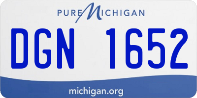 MI license plate DGN1652