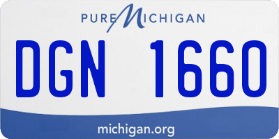 MI license plate DGN1660