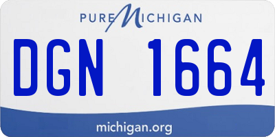 MI license plate DGN1664