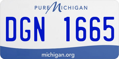 MI license plate DGN1665