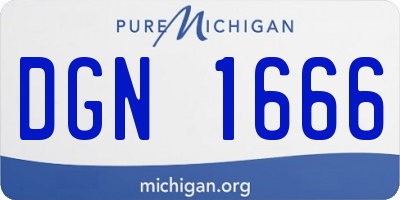 MI license plate DGN1666