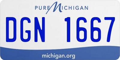 MI license plate DGN1667
