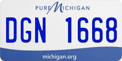 MI license plate DGN1668