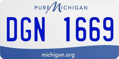 MI license plate DGN1669