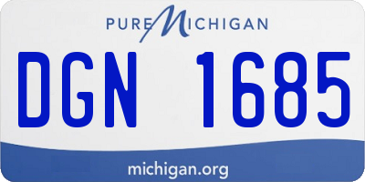 MI license plate DGN1685