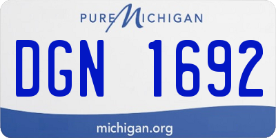 MI license plate DGN1692