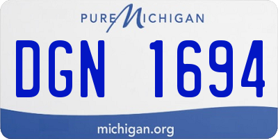 MI license plate DGN1694