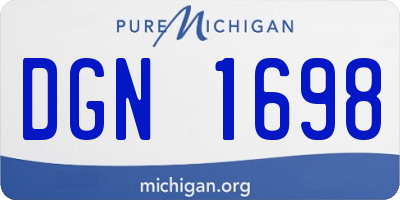 MI license plate DGN1698