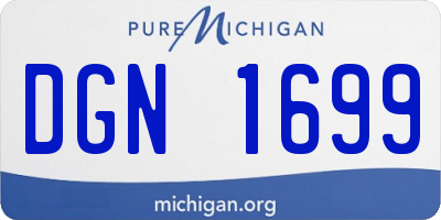 MI license plate DGN1699