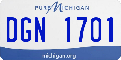 MI license plate DGN1701