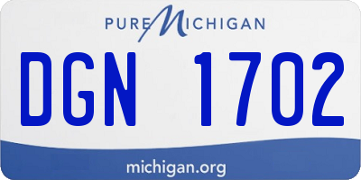 MI license plate DGN1702