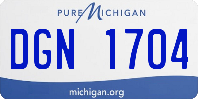 MI license plate DGN1704