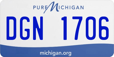 MI license plate DGN1706