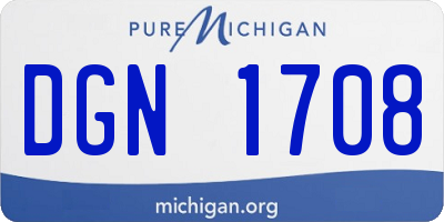 MI license plate DGN1708