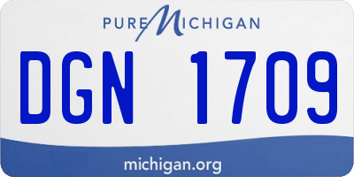 MI license plate DGN1709