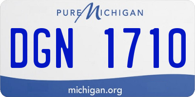 MI license plate DGN1710
