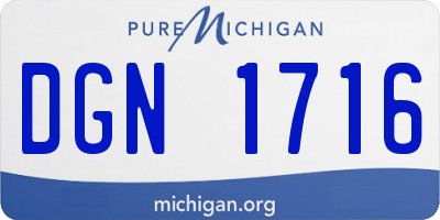 MI license plate DGN1716