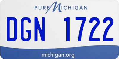 MI license plate DGN1722