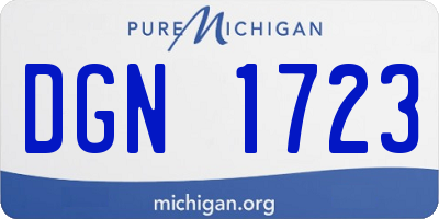 MI license plate DGN1723