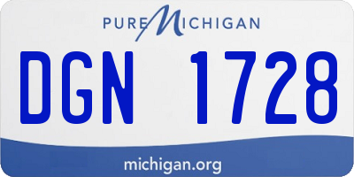 MI license plate DGN1728