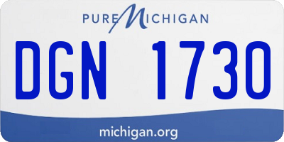 MI license plate DGN1730