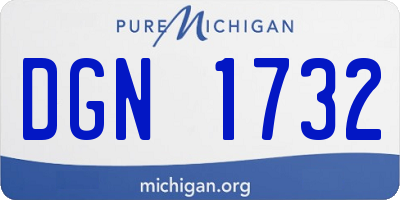 MI license plate DGN1732