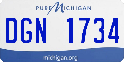 MI license plate DGN1734